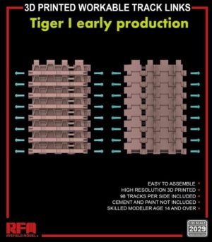 RYE FIELD MODEL 1/35 3D Printed Workable Track For Tiger I Early Prod RM2029