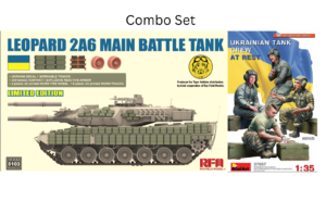 RYEFIELD 5103 1/35 UKRAINE ARMED FORCES LEOPARD 2A6 WITH ERA 3D PARTS PLUS MINIART FREE CREW SET
