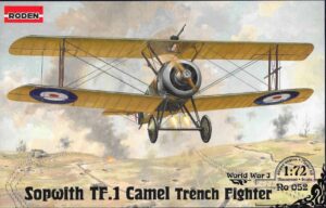Roden 052 1:72 Scale Sopwith T.F.1 Camel Trench Fighter WWI Plastic Model Kit