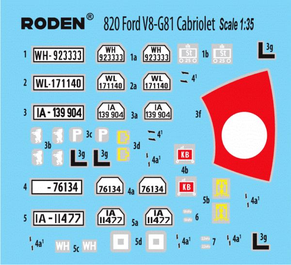 Roden 820 - 1:35 Ford V8-G81 Cabriolet  WW2 German Service - Image 2