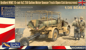 GECKO MODEL 35GM0031 Bedford MWC 15-cwt 4x2 200 Gallon Water Bowser Truck (Open Cab Aeroscreen