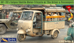 GECKO MODELS 35GM0111 1/35 60'~70's Saigon Shuttle Motor-Tricycle w/The Driver & Passengers