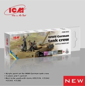 ICM 3032 - Acrylic Paint Set for WWII German Tank Crew 6 x 12 ML - New