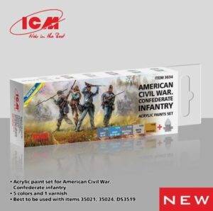 ICM 3034 - American Civil War Confederate Infantry Acrylic Paint Set