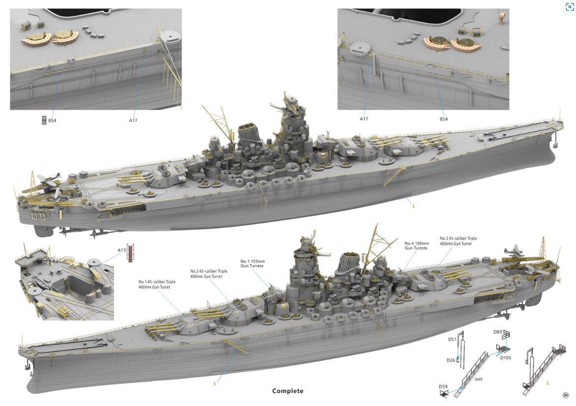 EP Model 1/350 Very Fire USS Montana Wooden Deck & Mask Set - VF350913 Upgrade Kit