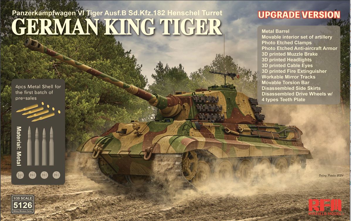 RYE FIELD 5126 1/35 SdKfz 182 Tiger Ausf B King Tiger Henschel Turret Upgrade Version Overlord