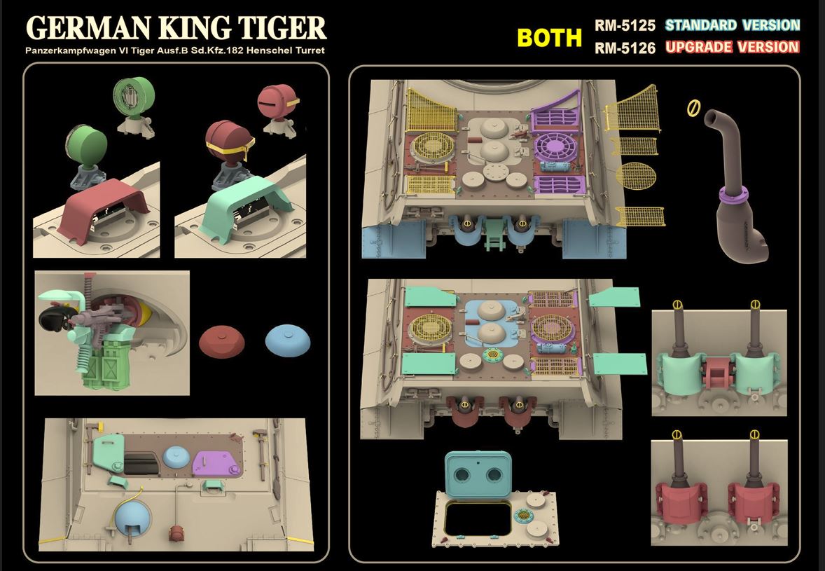 RYE FIELD 5126 1/35 SdKfz 182 Tiger Ausf B King Tiger Henschel Turret Upgrade Version Overlord - Image 3