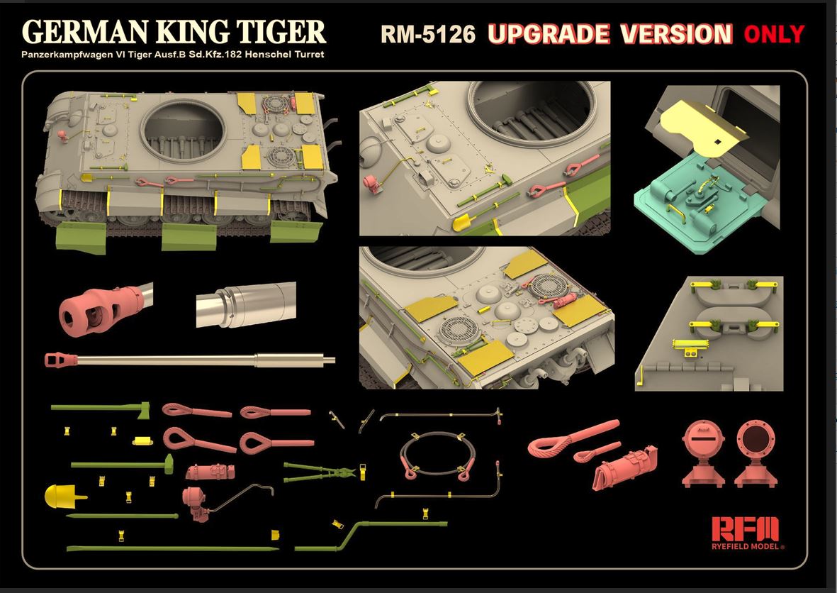 RYE FIELD 5126 1/35 SdKfz 182 Tiger Ausf B King Tiger Henschel Turret Upgrade Version Overlord - Image 7