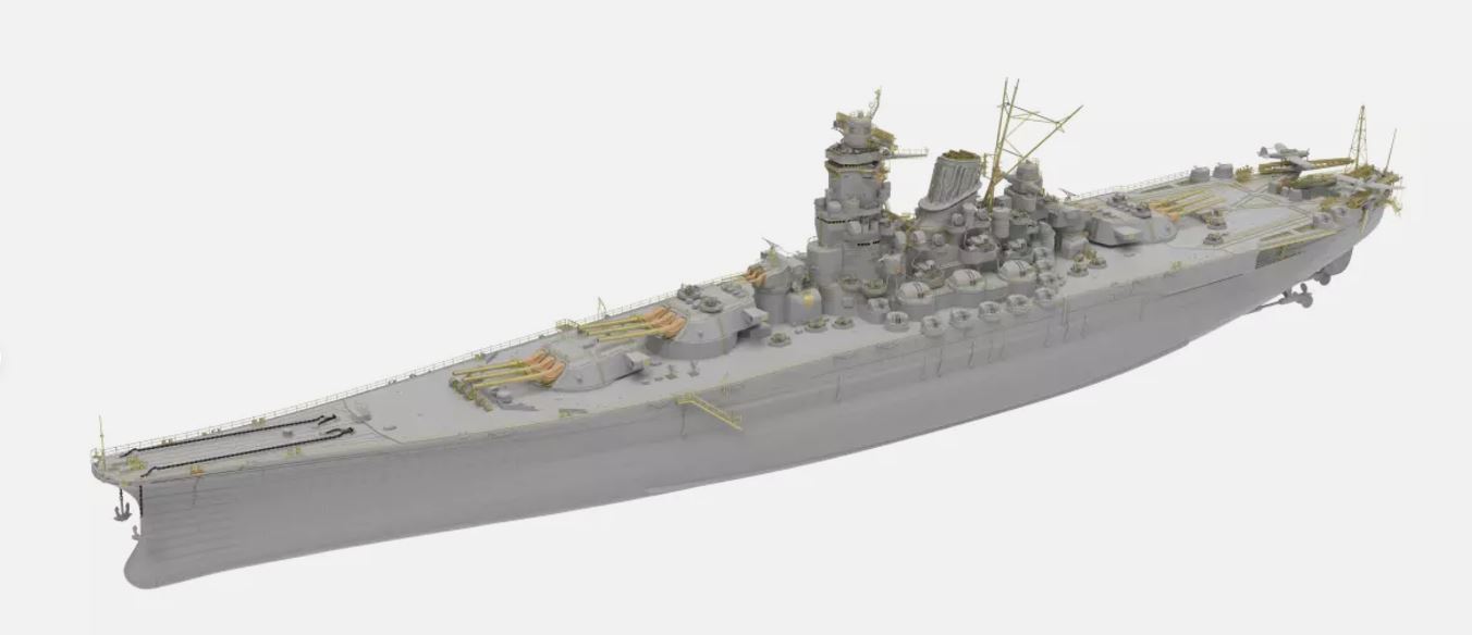 VERY FIRE BELBV350902AD 1/350 Japanese IJN Battleship Yamato Advanced Plastic Model Kit - Image 3