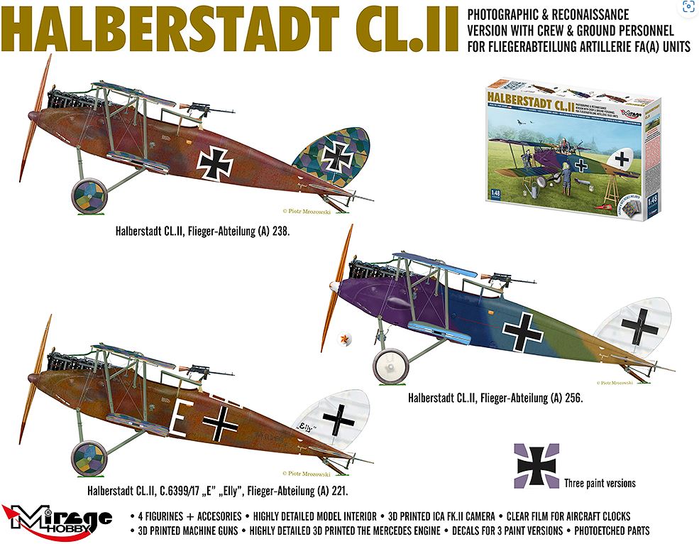 Mirage Hobby 480005 1/48 WW1 Halberstadt CL.II with Air and Ground Crew - Image 6