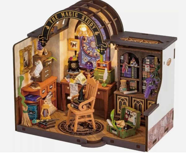 Rolife DG166 Miniature Dollhouse The Magic Study LED Kit Ideal Xmas GIFT - Image 2