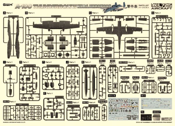 GREAT WALL HOBBY L7215 1/72 A10C Thunderbolt II  Plastic Model Kit - Image 2