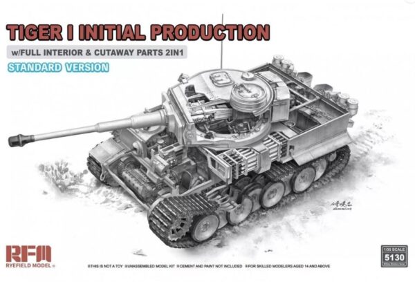RYE FIELD 5130 1/35 TIGER I NITIAL PRODUCTION w/ FULL INTERIOR & CATAWAY PARTS STANDARD