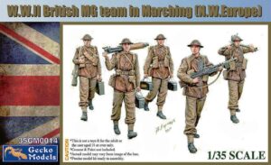 GECKO MODELS 35GM0014 1/35 WWII British MG Team in Marching Plastic Model Kit
