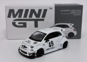 MINI-GT 00809-L 1/64 FIAT 595 Abarth LB Works Abas Works 2024 Race White LHD