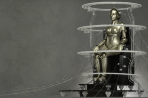 X-PLUS 411-200366 1/8 Metropolis Maschinenmensch Seated Version Plastic Model Kit