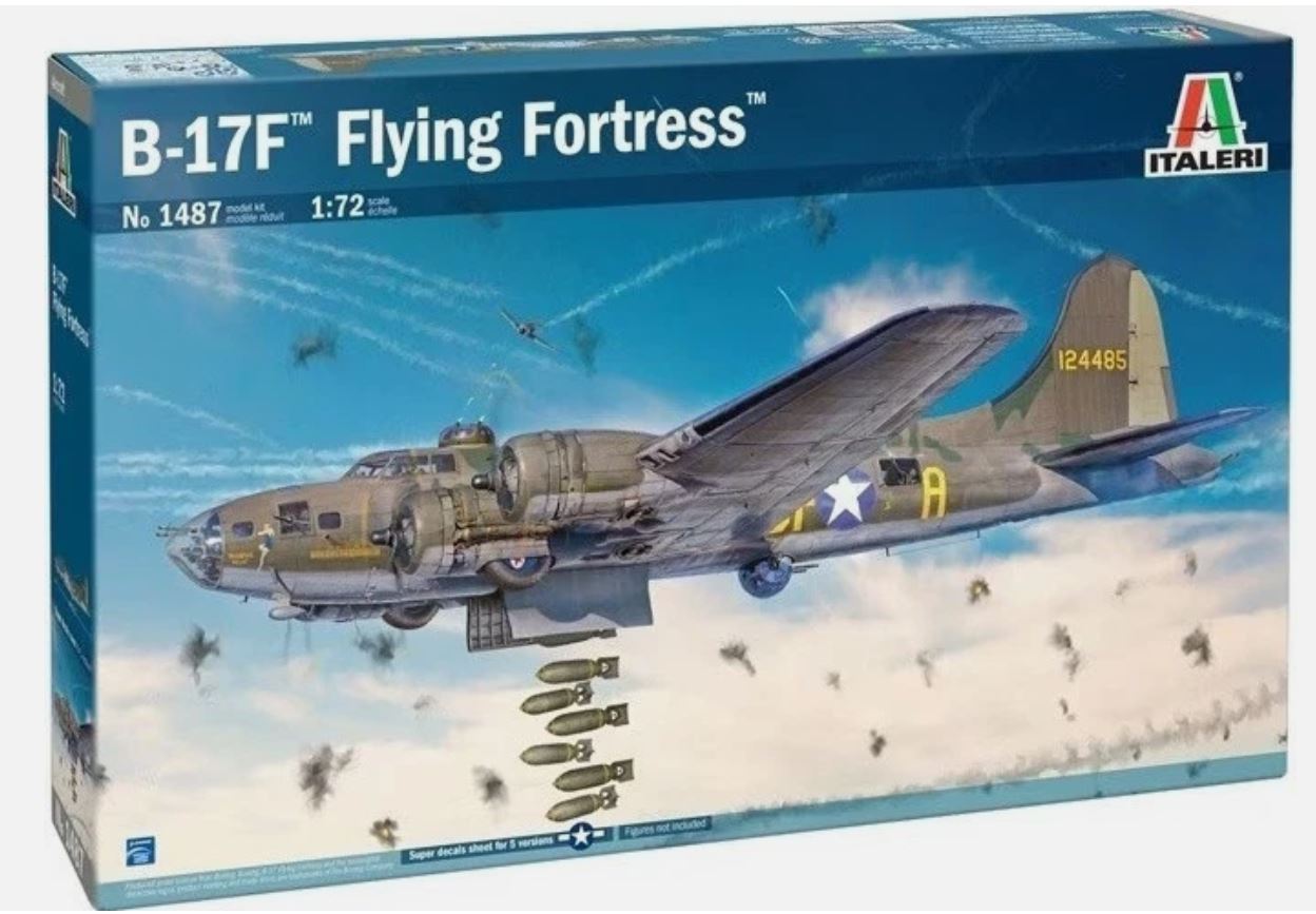 Italeri 1487 1:72nd scale USAAF B-17F Flying Fortress Memphis Belle and 100 Bomb Group Included