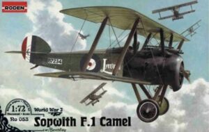 Roden 053 1:72 RFC Sopwith F.I Camel Walter Bentley WW1 British Fighter