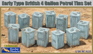 GECKO MODELS 16GM0040 1/16 Early Type British 4 Gallon Petrol Tins x 12  Due Qtr 1 2026
