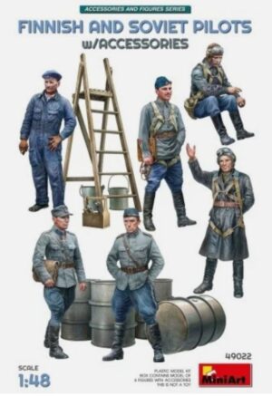 Miniart 49022 - 1:48 Figure Set Finnish And Soviet Pilots (6) - New