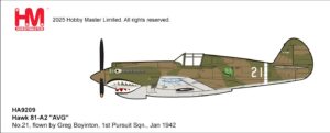 HOBBY MASTER UK CORE RANGE Curtis Hawk 81A-2 AVG Flying Tigers Greg Boyinton due Jul 2026
