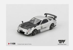 MINI GT 01106-BL 1/64 MAZDA RX-7 RE-AMEMIYA SILVER METALLIC (LHD) BLISTER