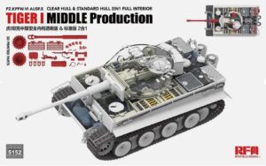 Rye Field Model 5152 1:35 Tiger I Mid-Production w/clear parts Full Interior