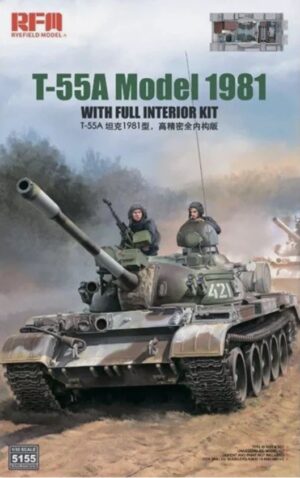 RYEFIELD 5155 1/35 T-55A Tank 1981 Full Interior Workable Suspension & Track