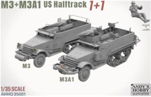 ANDY'S HOBBY HEADQUARTERS 35001 1/35 US Army M3 Halftrack two full kits due Summer 2026