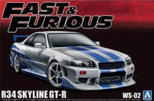 Aoshima 06795 1/24 Fast & Furious: R34 Nissan Skyline GT-R  Model Kit