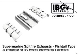 IBG 72U093 1/72 Supermarine Spitfire Exhausts - Fishtail Type - 3d Printed Set