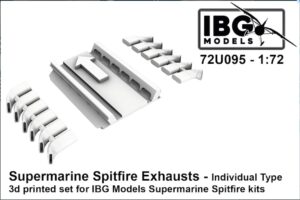 IBG Models 72U095 1/72 Supermarine Spitfire Exhausts – Individual Type – 3d Printed Set