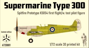 IBG MODELS MRM A720001 1/72 Spitfire Prototype K5054 Stage 1 First Flight with test Pilot 3 D Printed Kit Due May 2026
