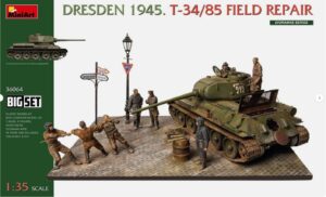 Miniart 36064 1/35 Dresden 1945. T-34/85 Field Repair. Big Set MODEL KIT SALES SALE