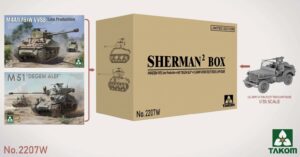 TAKOM 2207W 1/35 SHERMAN² M4A1 76(W)+M51 'DEGEM ALEF'+ARMY 1.4 Ton Truck Ltd Box