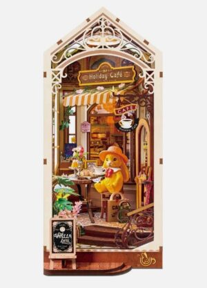 Robotime 3D Kit Rolife 3D Miniature Holiday Cafe DIY Book Nook Bookend TGB15