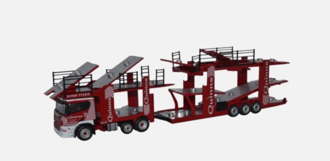 Oxford Diecast 76SCT002 1:76 Scale Scania EVO6 Car Transporter Quinns OO Gauge