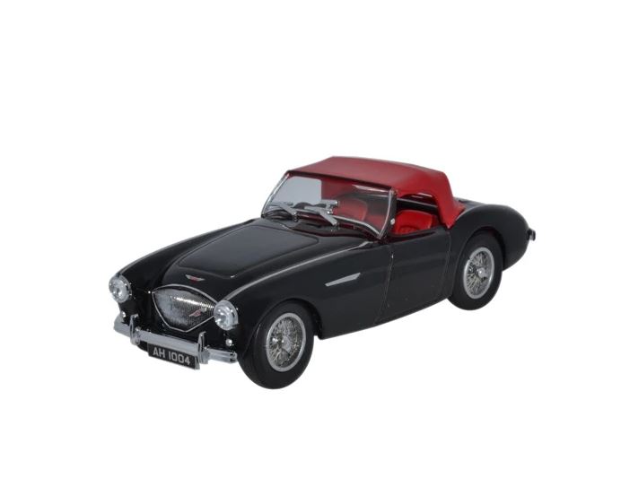 AH1004 Oxford Diecast 1:43 O Gauge Austin-Healey 100 BN1 Black_Red