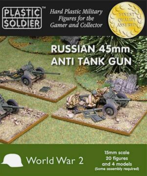 Plastic Soldier Company WW2G15001 15MM 1/100 Russian 45mm Anti Tank Gun