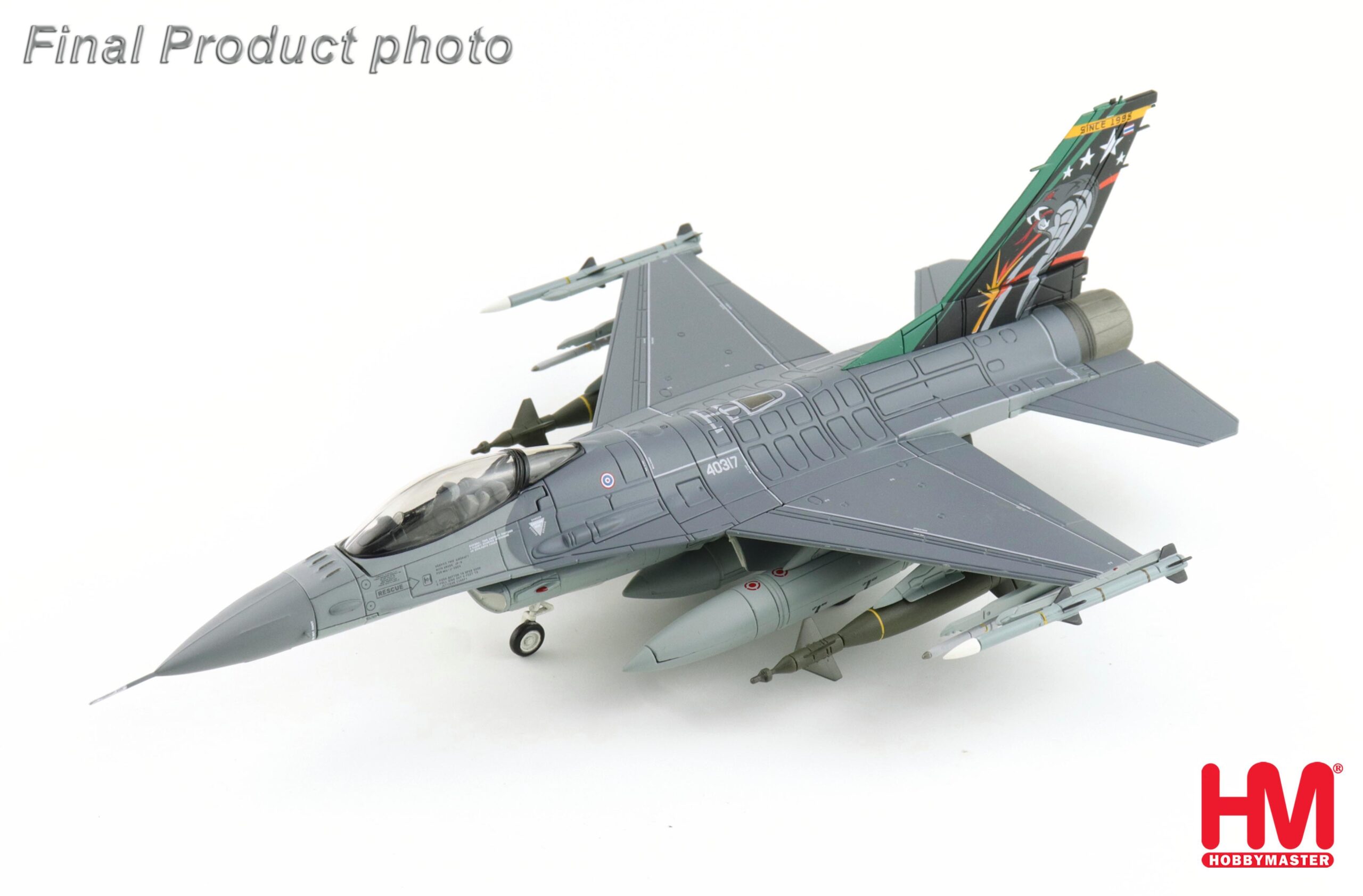 HOBBY MASTER 1/72 F-16A ROYAL THAI AF 403 SQN 20TH ANNIVERSARY SHCEME 2016 - Image 4