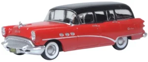 OXFORD 1/87 1954 BUICK CENTURY ESTATE WAGON MATADOR RED/CARLSBAD BLACK
