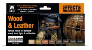 VALLEJO MODEL COLOUR SET WOOD AND LEATHER 17ML - VAL70182